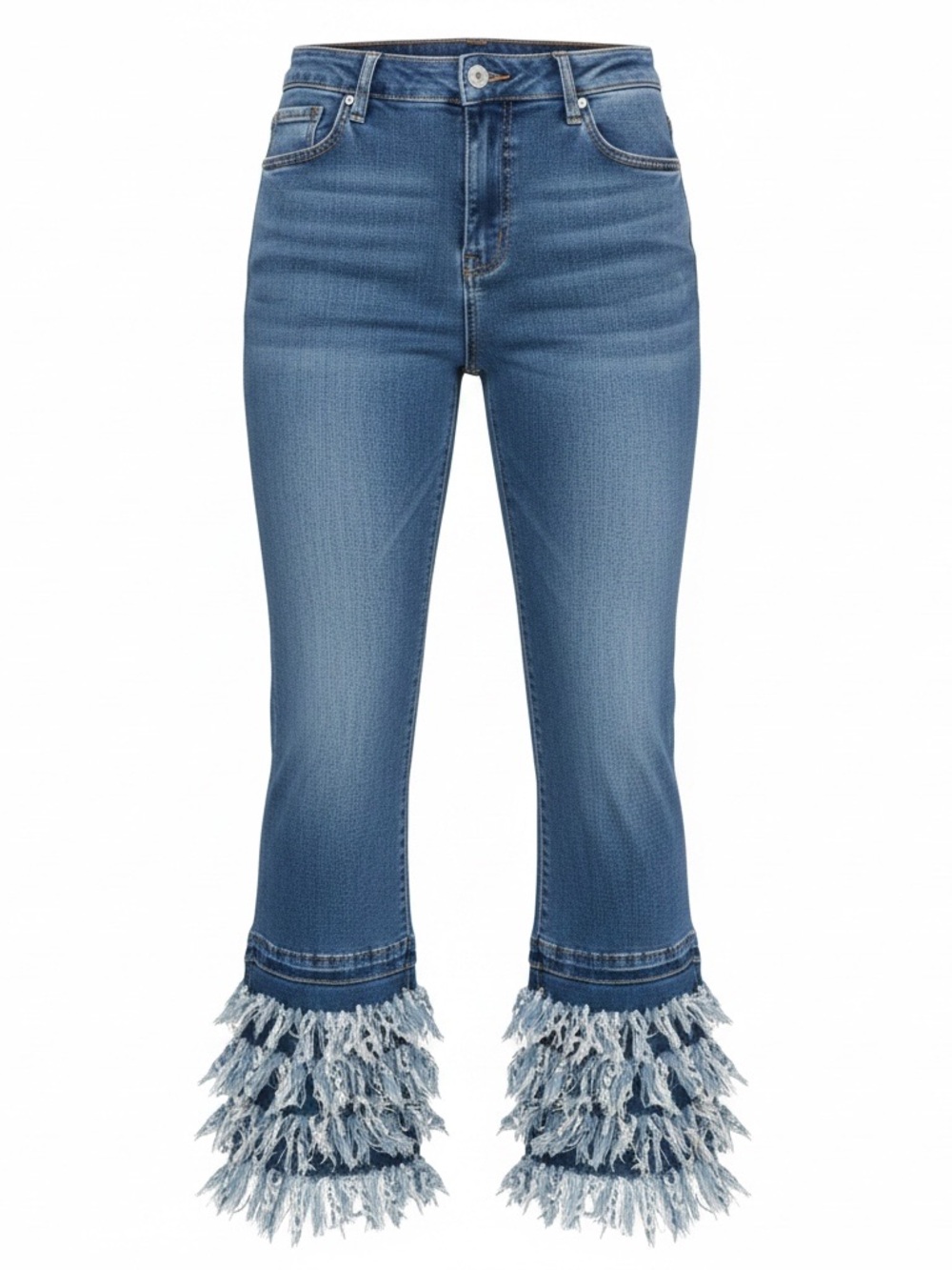 Before You Frayed Hem Wide Leg Jeans in Dark Blue Sz XL